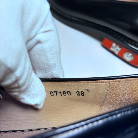 ✨SOLD Toga Pulla Black Leather Fur Stud Western Embellished Slip On Loafers Size - Picture 7 of 9